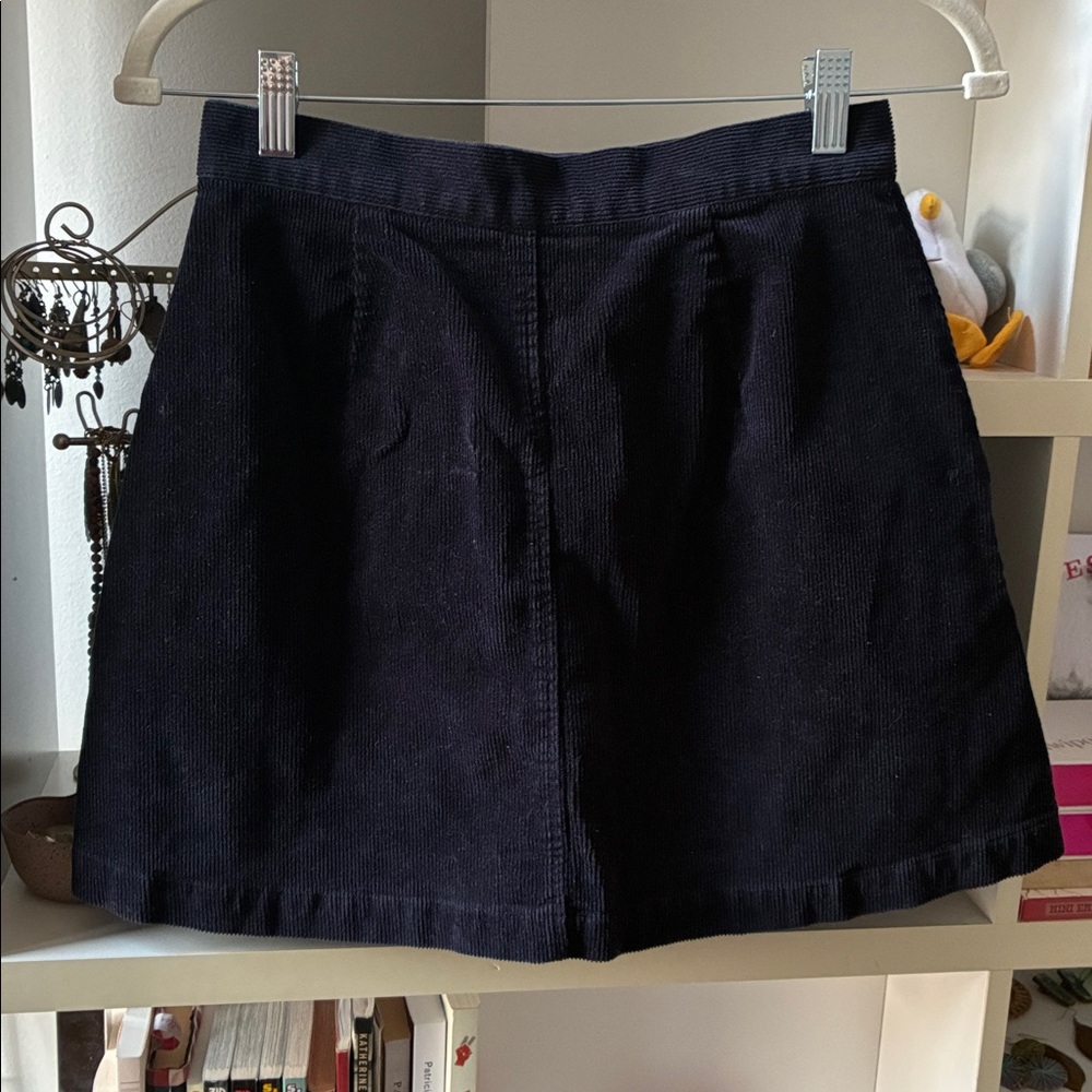 UNIQLO Dark Blue Button-Front Corduroy Skirt - Picture 2 of 4